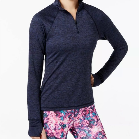 Ideology Womens Half-Zip Heathered 1/4 Zip Jacket - Picture 1 of 2